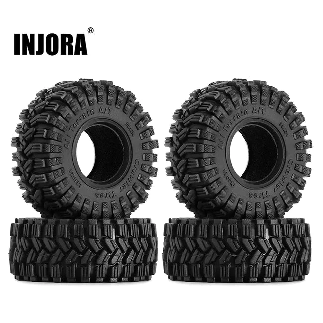 INJORA 1.0" 58*24mm S5 All Terrain Super Soft Sticky Tires For 1/18 1/24 RC Crawlers (4)
