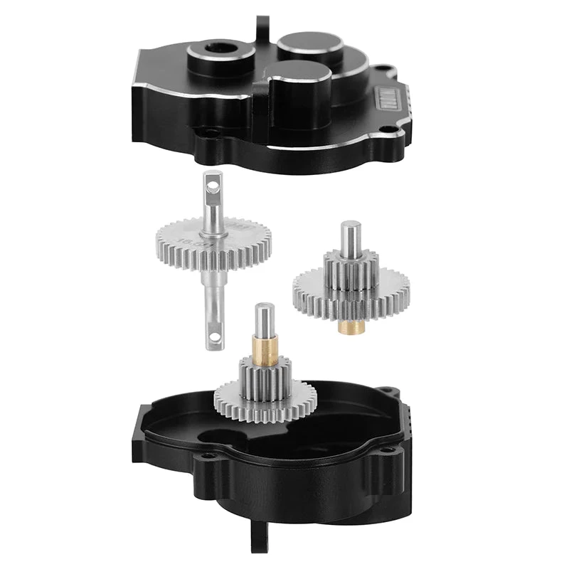 INJORA CNC Aluminum Complete Transmission For 1/18 TRX4M - BLACK - Image 2