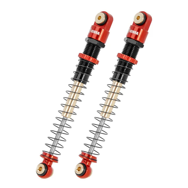 INJORA 51mm Aluminum Long Travel Threaded Double Barrel Shocks For Axial AX24 SCX24 (4pcs) - RED - Image 6
