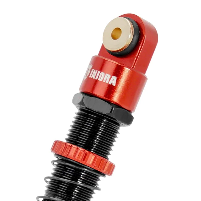 INJORA 51mm Aluminum Long Travel Threaded Double Barrel Shocks For Axial AX24 SCX24 (4pcs) - RED - Image 4