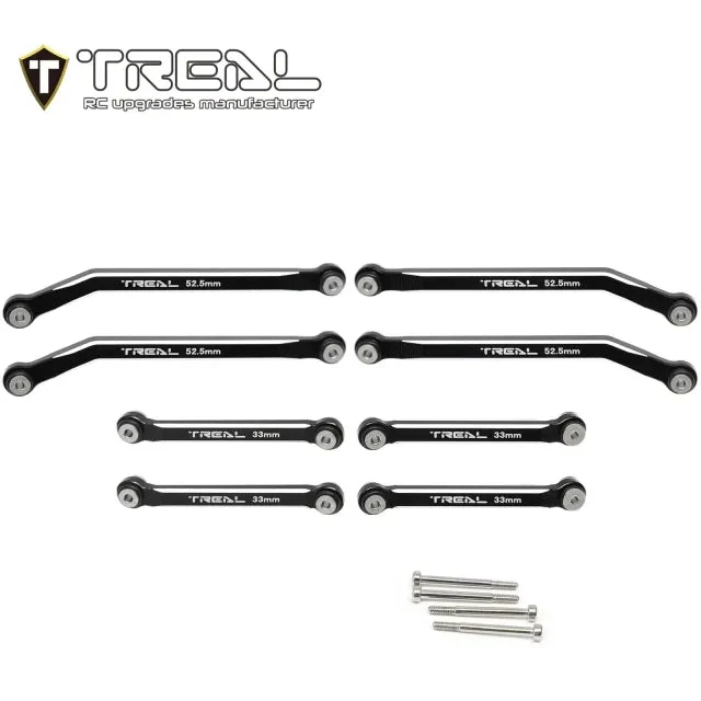 TREAL AX24 High Clearance Links (8P) CNC Machined Aluminum 7075 Compatible With Axial 1/24 AX24 XC-1 (BLACK) - Image 3