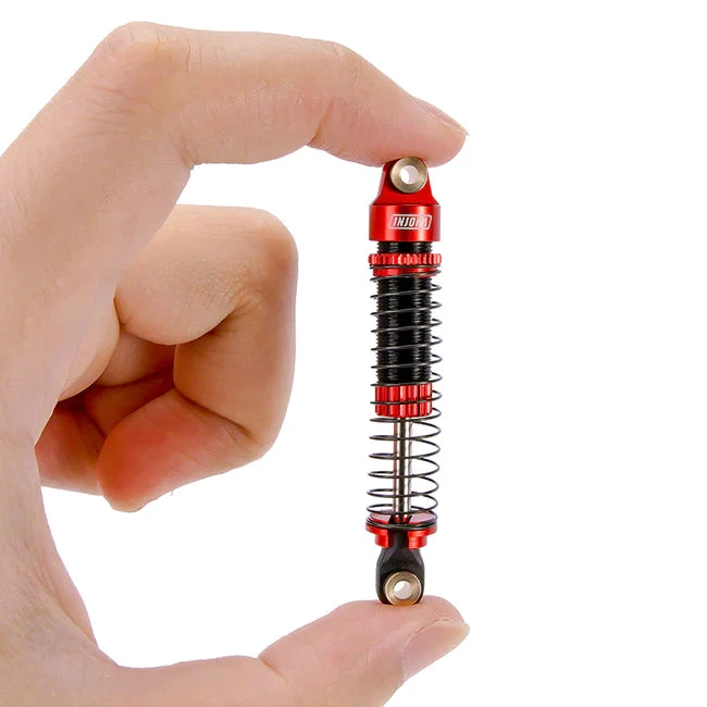 INJORA 59mm Long Threaded Oil Filled Shocks For 1/18 TRX4M (4pcs) - RED - Image 4