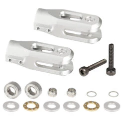 OMP M4 Helicopter Main Rotor Blade Grip Set - Silver