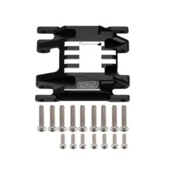 INJORA CNC Aluminium Skid Plate Transmission Mount For 1/18 TRX4M (Black)