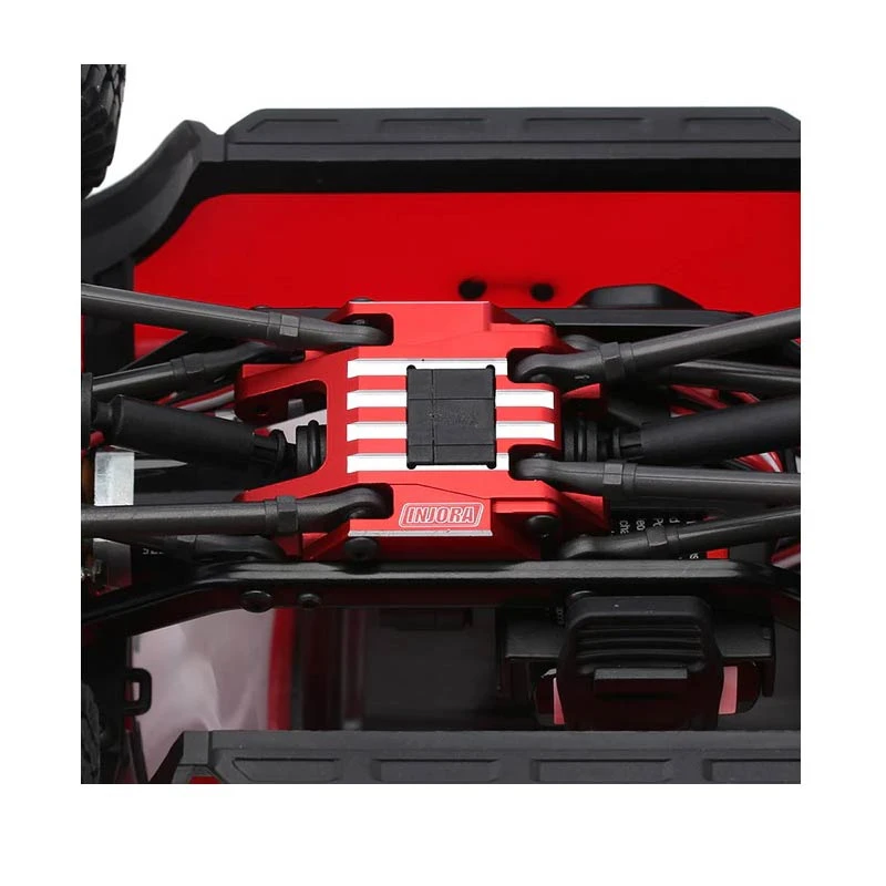 INJORA CNC Aluminium Skid Plate Transmission Mount For 1/18 TRX4M (Black) - Image 2