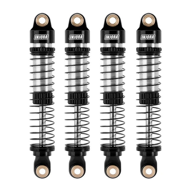 INJORA 59mm Long Threaded Oil Filled Shocks For 1/18 TRX4M (4pcs) - BLACK