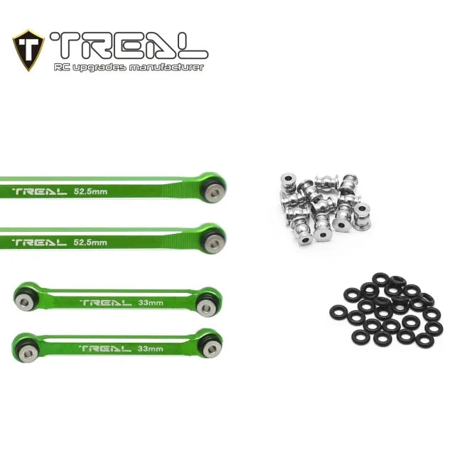 TREAL AX24 High Clearance Links (8P) CNC Machined Aluminum 7075 Compatible With Axial 1/24 AX24 XC-1 (GREEN) - Image 3