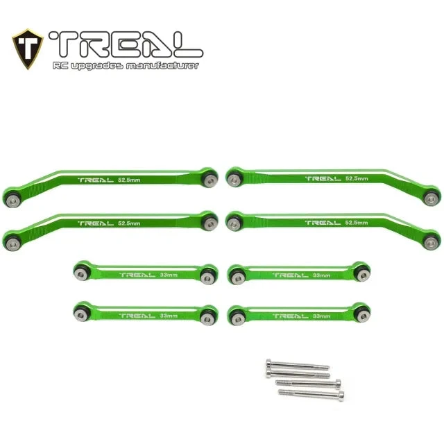 TREAL AX24 High Clearance Links (8P) CNC Machined Aluminum 7075 Compatible With Axial 1/24 AX24 XC-1 (GREEN) - Image 2