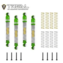 TREAL AX24 Shocks 53mm Aluminum Threaded Shock Adjustable Absorber Oil Damper Compatible With 1/24 Axial AX24 XC-1 Upgrades (GREEN)