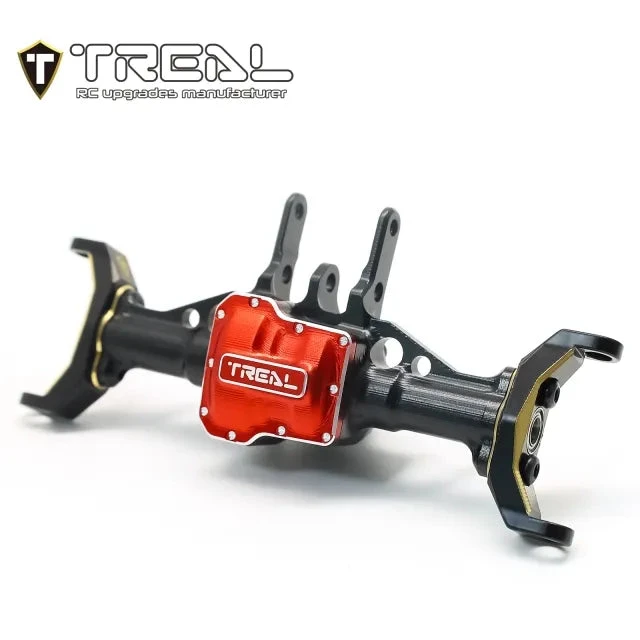 TREAL Aluminum 7075 Front Axle Housing W Brass C Hubs Upgrades For 1/18 TRX-4M Defender Bronco
