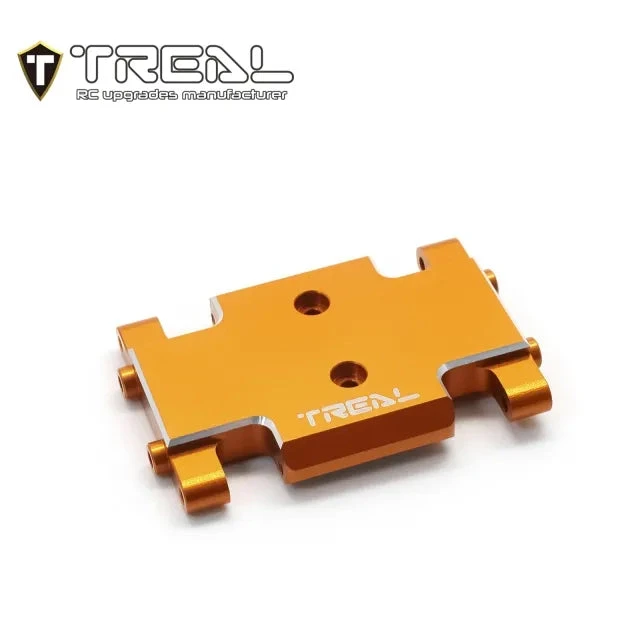 TREAL Aluminum 7075 Center Skid Plate CNC Machined Upgrdes Compatible With 1/24 Axial AX24 (ORANGE)