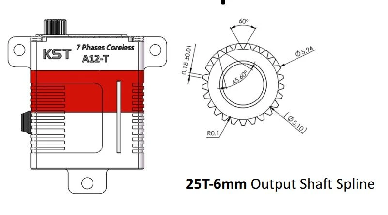 KST A12-T 12mm Digital Servo - Torque - Image 2