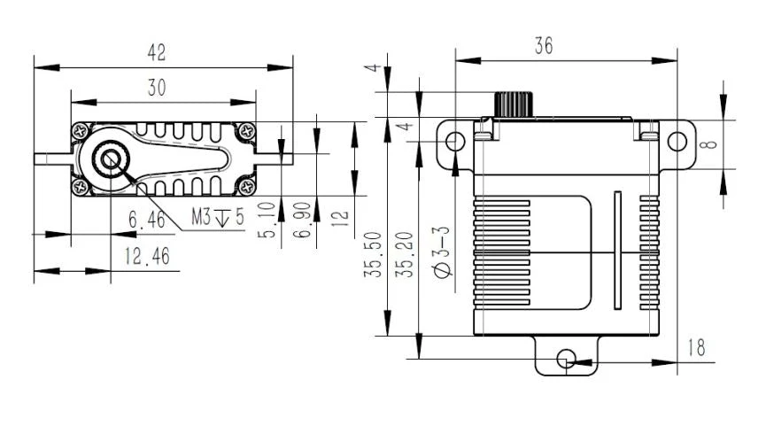 KST A12-T 12mm Digital Servo - Torque - Image 3