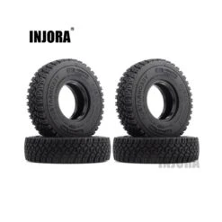 INJORA 1.55" 90*24mm Soft Rubber Terrain Wheel Tires For 1/10 RC Crawler