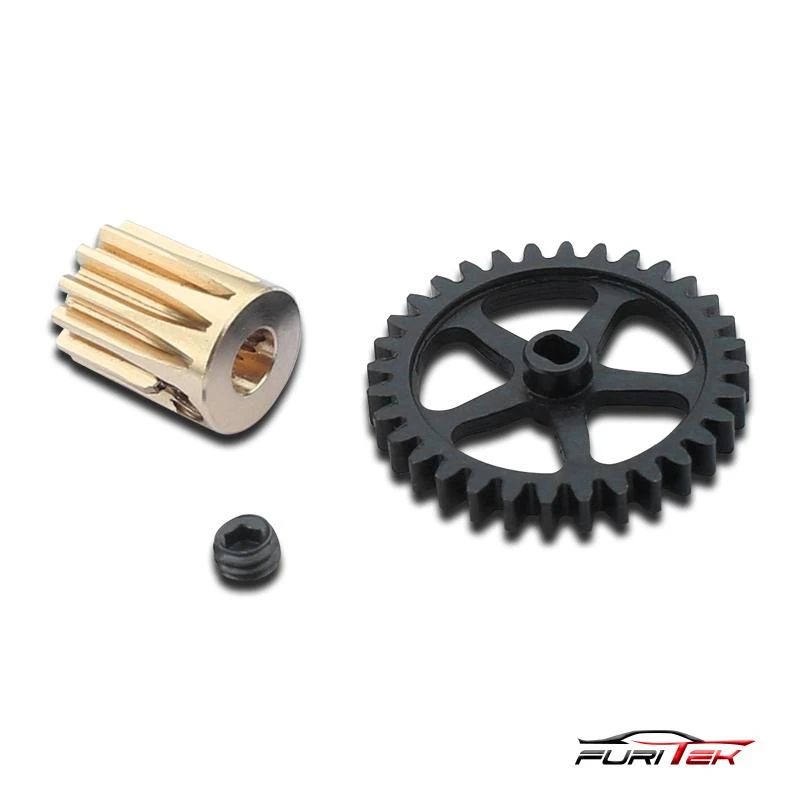 FURITEK BRUSHLESS CONVERSION PRO FOR SCX24 - 0.5M SPUR GEAR, 12T PINION GEAR AND CNC MOTOR MOUNT - Image 3