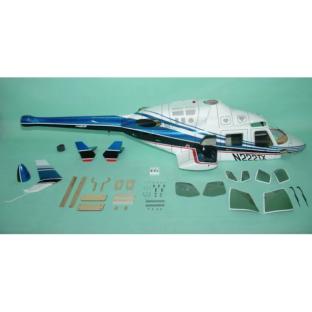 Funkey 700-Size Bell-222 Scale Fuselage - Blue (include Retractable Landing Gear FK-9656)