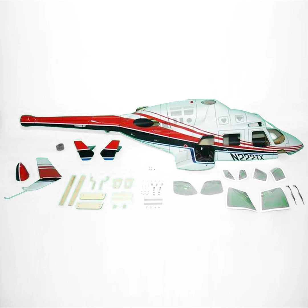 Funkey 700-Size Bell-222 Scale Fuselage - Red (include Retractable Landing Gear FK-9656)