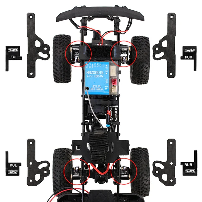 INJORA CNC Aluminum Flex Blades Suspension Travel Extension For 1/24 Axial SCX24 - Image 12