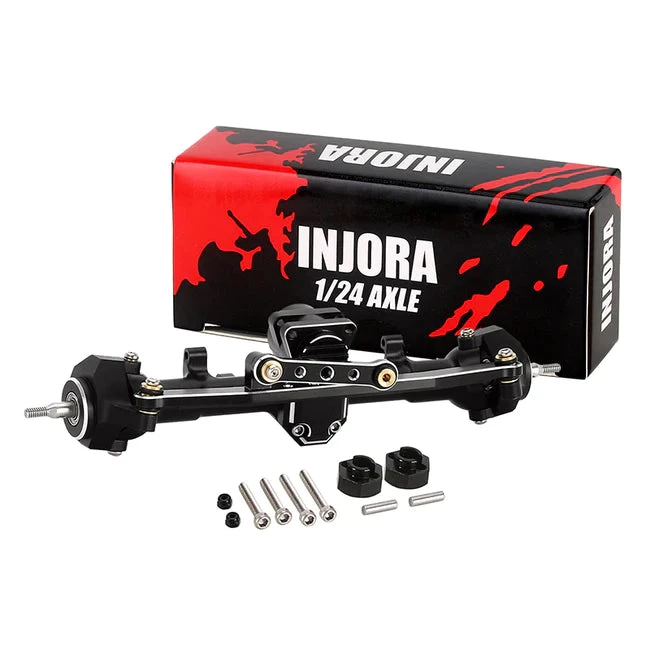 INJORA +4mm Extended Aluminum Front Rear Axles Set For Axial SCX24 Upgrades - Image 3