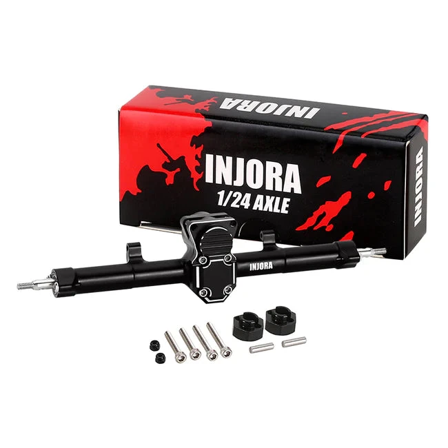 INJORA +4mm Extended Aluminum Front Rear Axles Set For Axial SCX24 Upgrades - Image 2