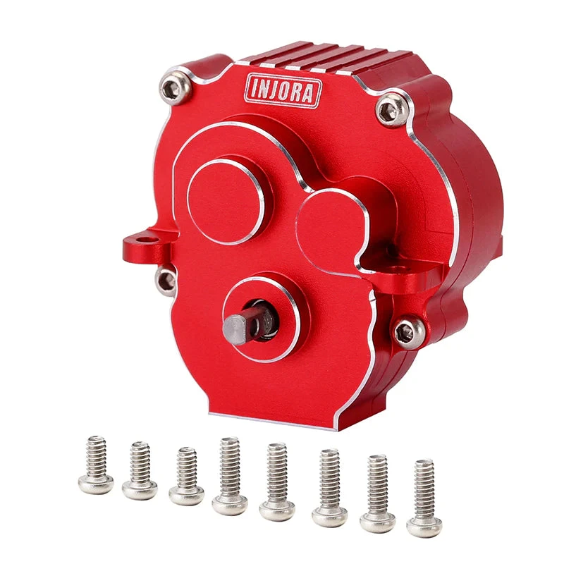 INJORA CNC Aluminum Complete Transmission For 1/18 TRX4M - RED
