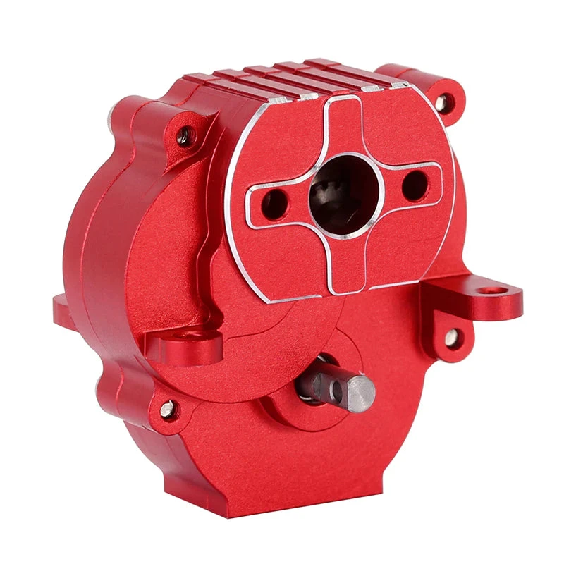 INJORA CNC Aluminum Complete Transmission For 1/18 TRX4M - RED - Image 7
