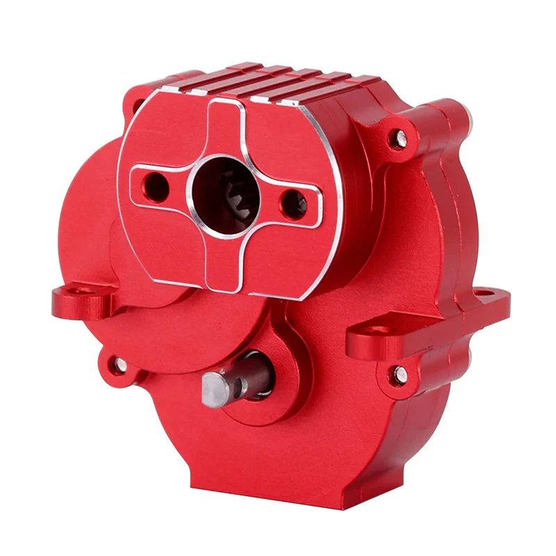 INJORA CNC Aluminum Complete Transmission For 1/18 TRX4M - RED - Image 5