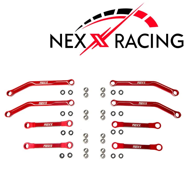 Nexx Racing High Clearance Aluminum Chassis Links Set For Axial AX24 - RED - Image 2