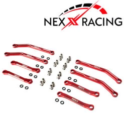 Nexx Racing High Clearance Aluminum Chassis Links Set For Axial AX24 - RED