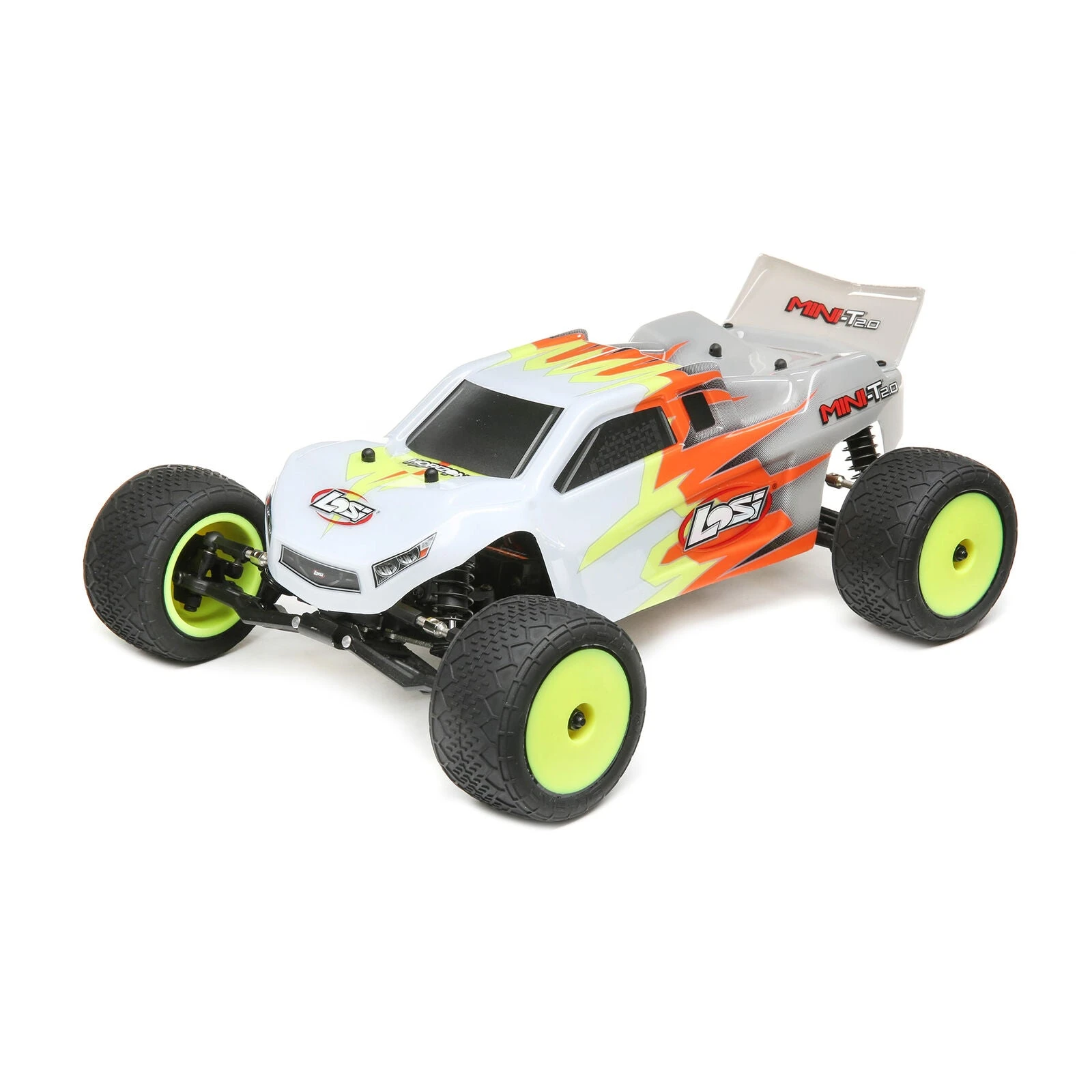 Losi 1/18 Mini-T 2.0 2WD Stadium Truck Brushed RTR - Gray/White
