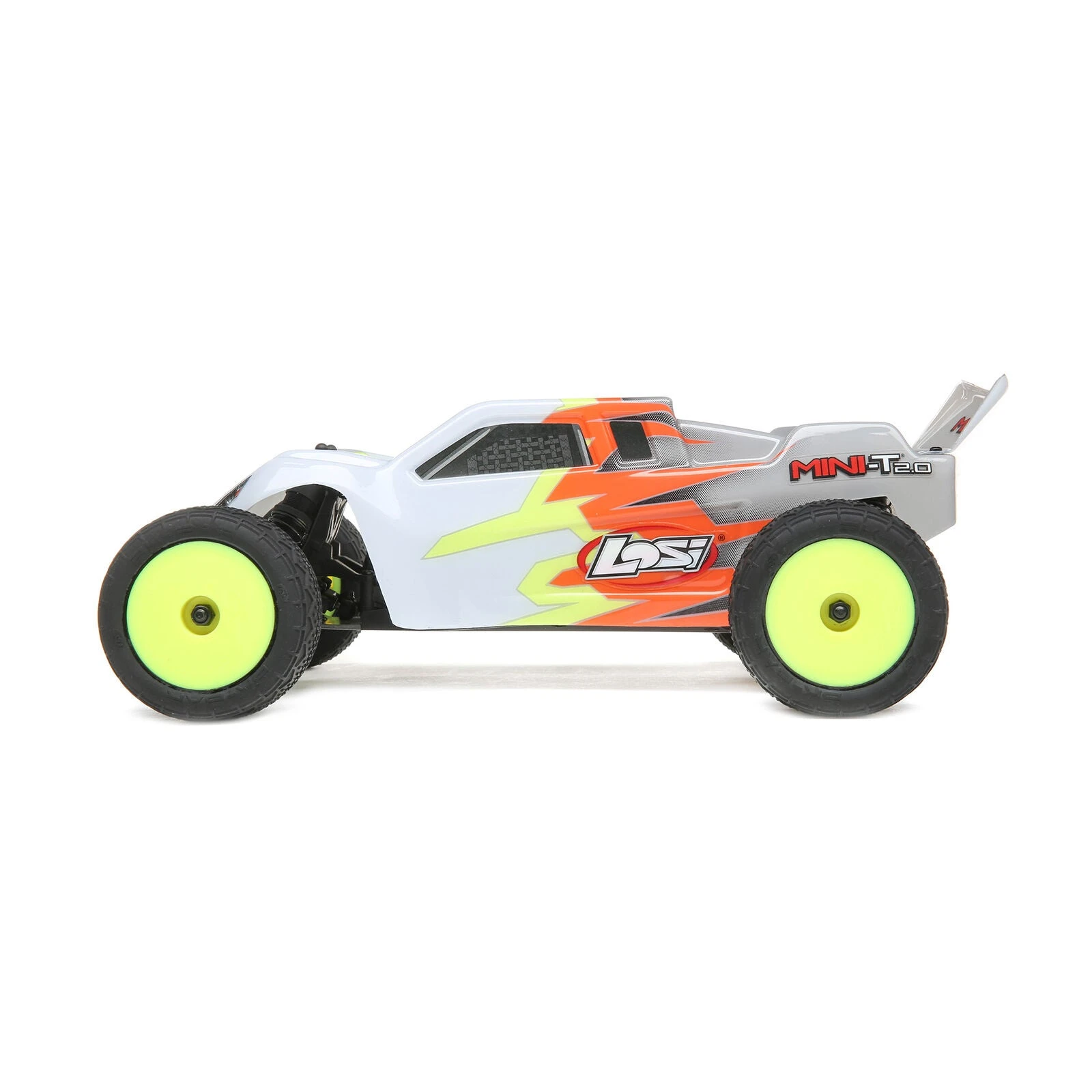 Losi 1/18 Mini-T 2.0 2WD Stadium Truck Brushed RTR - Gray/White - Image 5