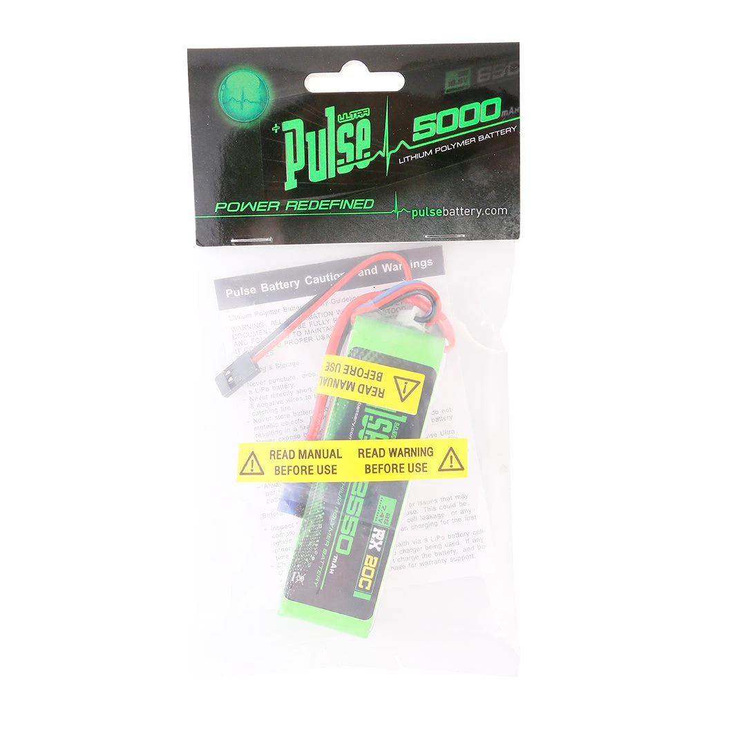 PULSE 2S 2550mAh 20C 7.4V RX LiPo Battery - Image 2