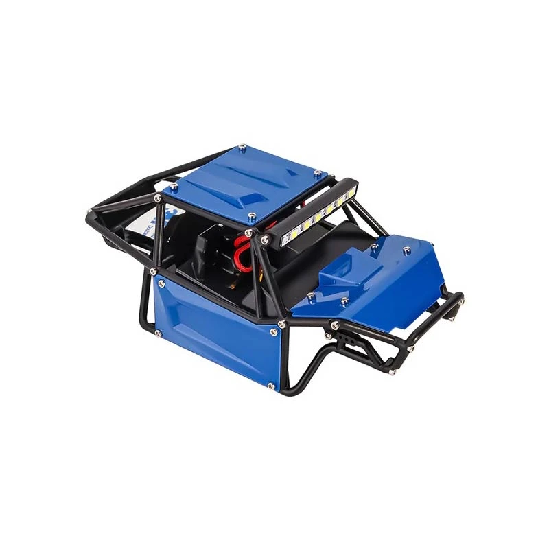 INJORA Nylon Rock Buggy Roll Cage Body Shell Chassis Kit For 1/24 SCX24 Chevrolet Jeep Wrangler Bronco - Blue - Image 3