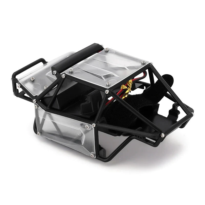 INJORA Nylon Rock Buggy Roll Cage Body Shell Chassis Kit For 1/24 SCX24 Chevrolet Jeep Wrangler Bronco - Clear - Image 2