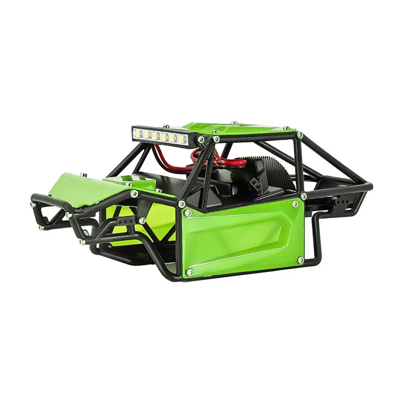 INJORA Nylon Rock Buggy Roll Cage Body Shell Chassis Kit For 1/24 SCX24 Chevrolet Jeep Wrangler Bronco - Green
