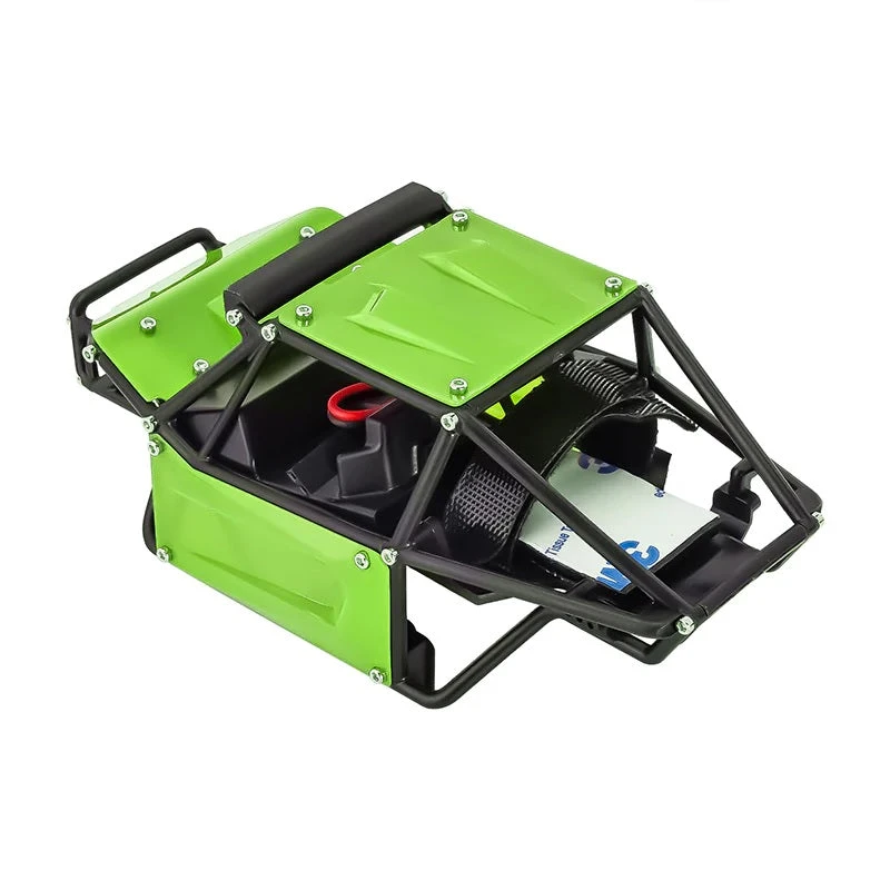 INJORA Nylon Rock Buggy Roll Cage Body Shell Chassis Kit For 1/24 SCX24 Chevrolet Jeep Wrangler Bronco - Green - Image 2