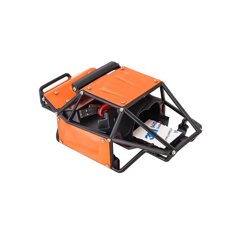 INJORA Nylon Rock Buggy Roll Cage Body Shell Chassis Kit For 1/24 SCX24 Chevrolet Jeep Wrangler Bronco - Orange - Image 2