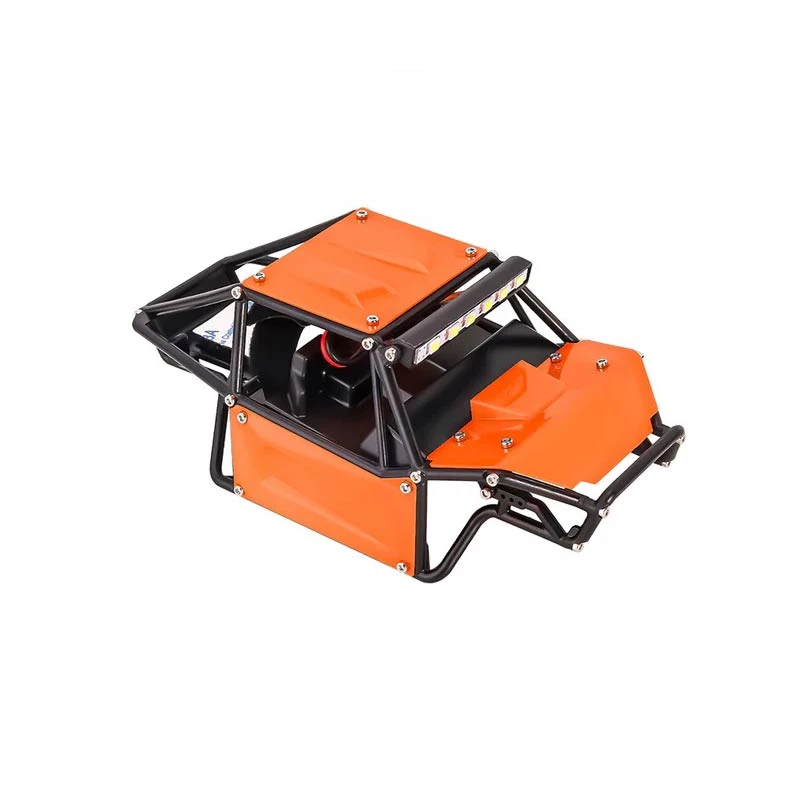 INJORA Nylon Rock Buggy Roll Cage Body Shell Chassis Kit For 1/24 SCX24 Chevrolet Jeep Wrangler Bronco - Orange - Image 3