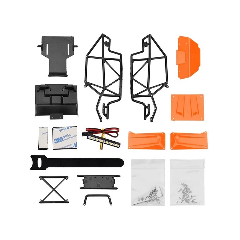 INJORA Nylon Rock Buggy Roll Cage Body Shell Chassis Kit For 1/24 SCX24 Chevrolet Jeep Wrangler Bronco - Orange - Image 4