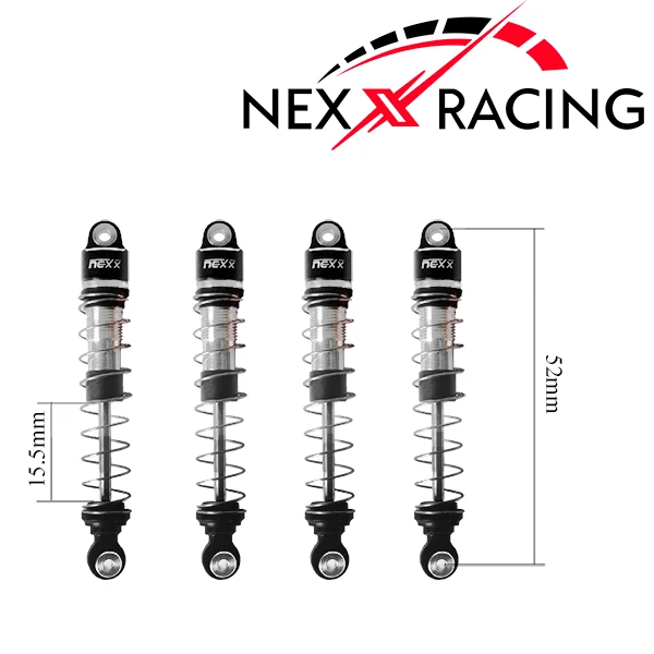 Nexx Racing Oil Shock (4 Pcs) For 1/24 AX24 - BLACK