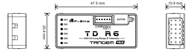 FrSky Tandem TDR6 Dual-band Receiver (2.4GHz & 900MHz) - Image 3