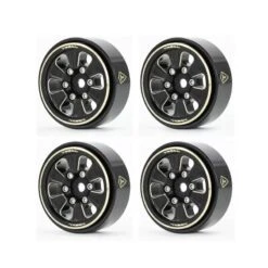 Treal 1.0" Brass Beadlock Wheels Rims (4pcs) Black For 1/24 Scale Crawler Axial SCX24 - Type B