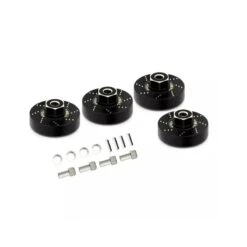 Treal Axial SCX24 Brass Extended Wheel Hubs (4p) +5mm Axle Counter Weight 12g -Black