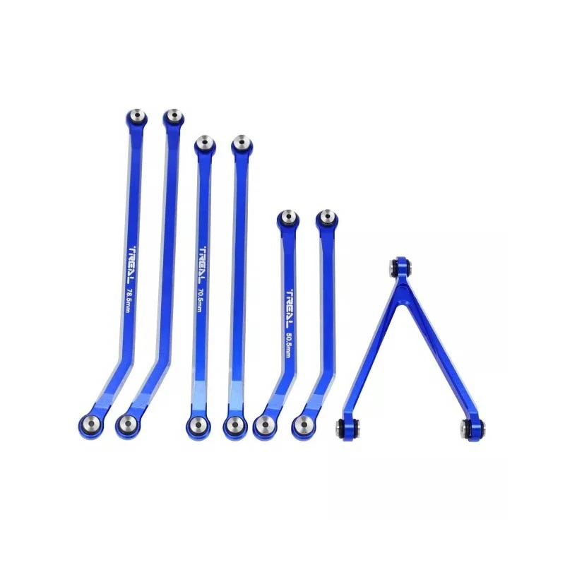 Treal High Clearance Links Set For SCX24 Gladiator Alu 7075 Chassis Links For Axial SCX24 1/24 RC Crawler Car (Blue)