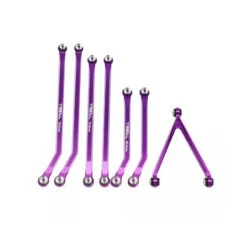 Treal High Clearance Links Set For SCX24 Gladiator Alu 7075 Chassis Links For Axial SCX24 1/24 RC Crawler Car (Purple)
