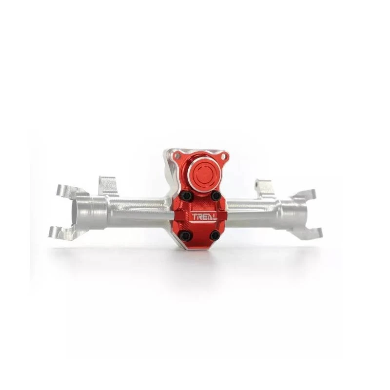 Treal Front Axle Housing Alu 7075 Diff Housing For Axial SCX24 Deadbolt C10 Jeep Betty Gladiator (Silver-Red) - Image 2