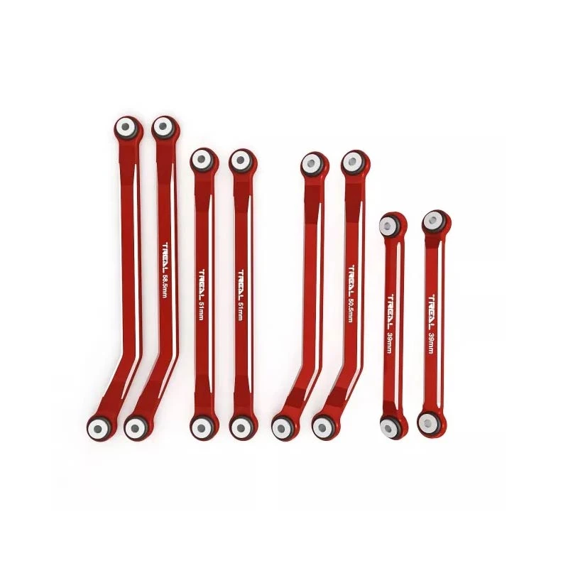 Treal High Clearance 4-Links Design Alu 7075 For Axial SCX24 C-10 JLU Bronco (Red)