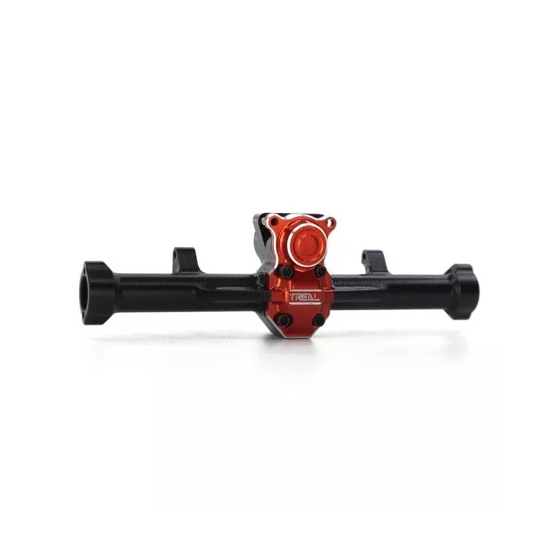 Treal Rear Axle Housing Alu 7075 Diff Housing For Axial SCX24 Deadbolt C10 Jeep Betty Gladiator (Black-Red) - Image 2