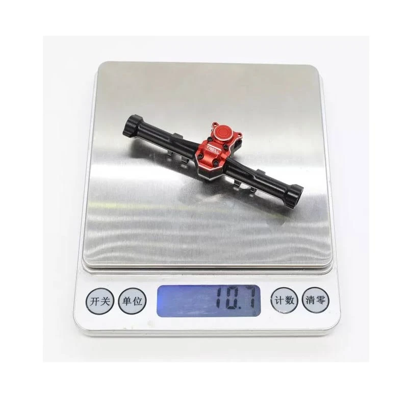 Treal Rear Axle Housing Alu 7075 Diff Housing For Axial SCX24 Deadbolt C10 Jeep Betty Gladiator (Black-Red) - Image 4