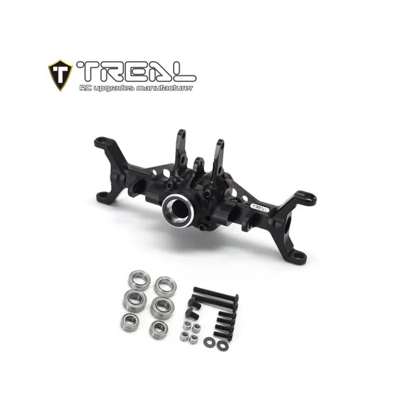 Treal Alu 7075 Front Axle Housing - Caster Blocks (C-Hubs) For Traxxas 1/18 TRX-4M Defender Bronco (Black) - Image 2